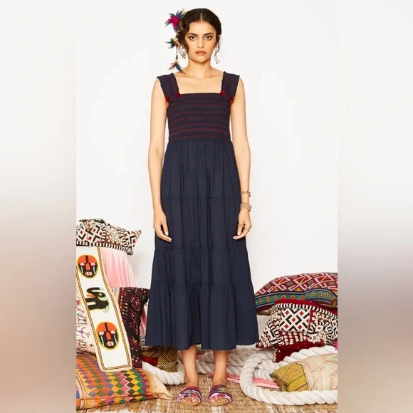 knee length dresses for ladies Pom Pom Maxi Dress – Inaya Collections main image 1